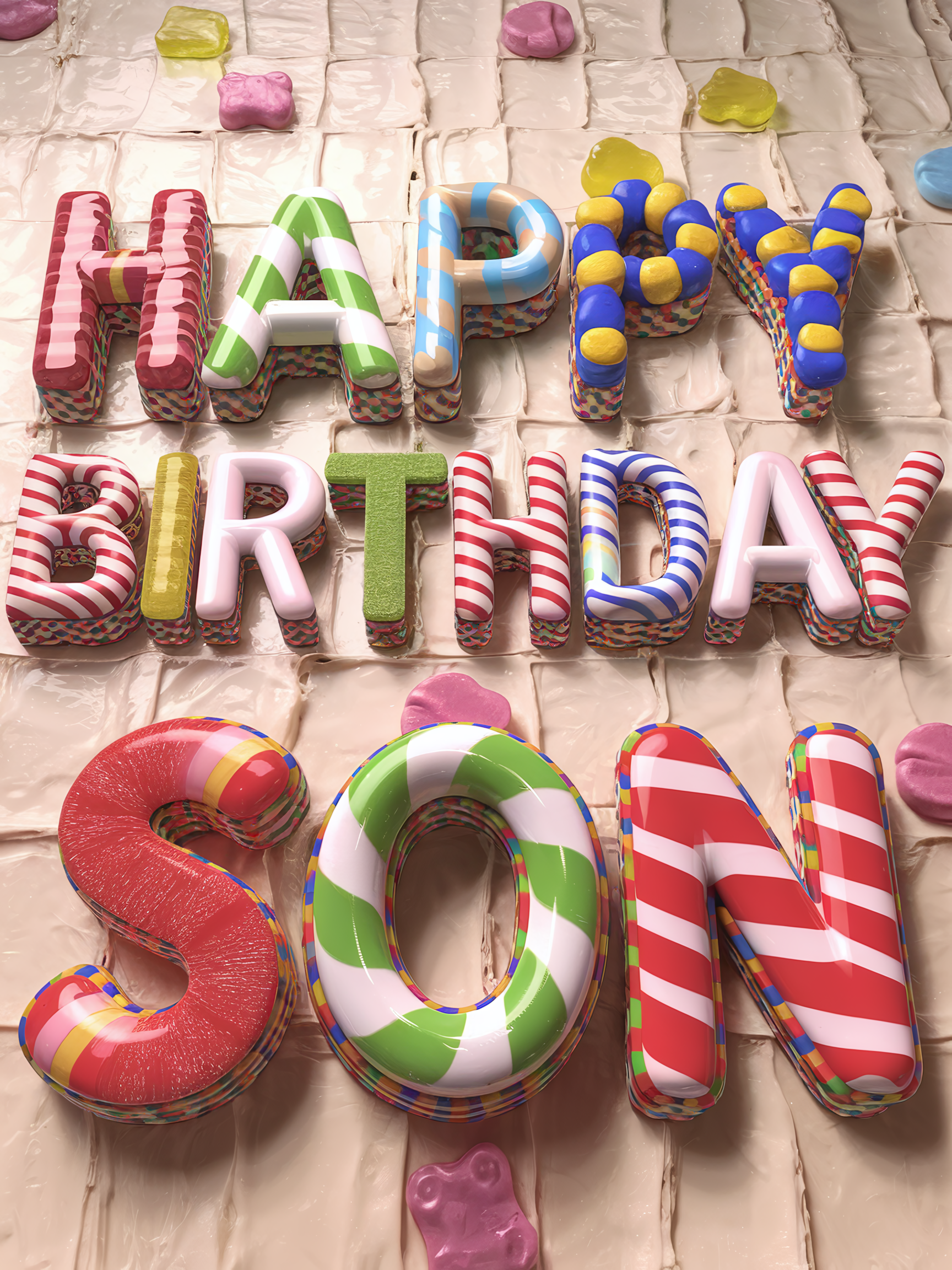 Happy Birthday Son Candy Letters