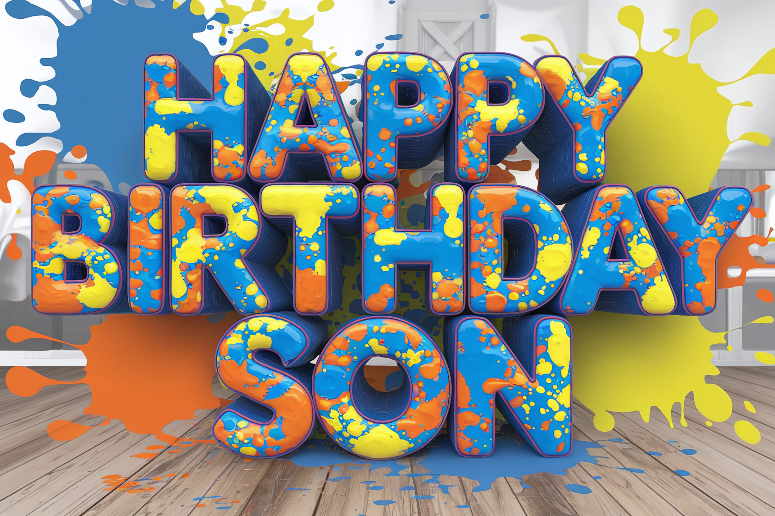 Happy Birthday Son 3D Text