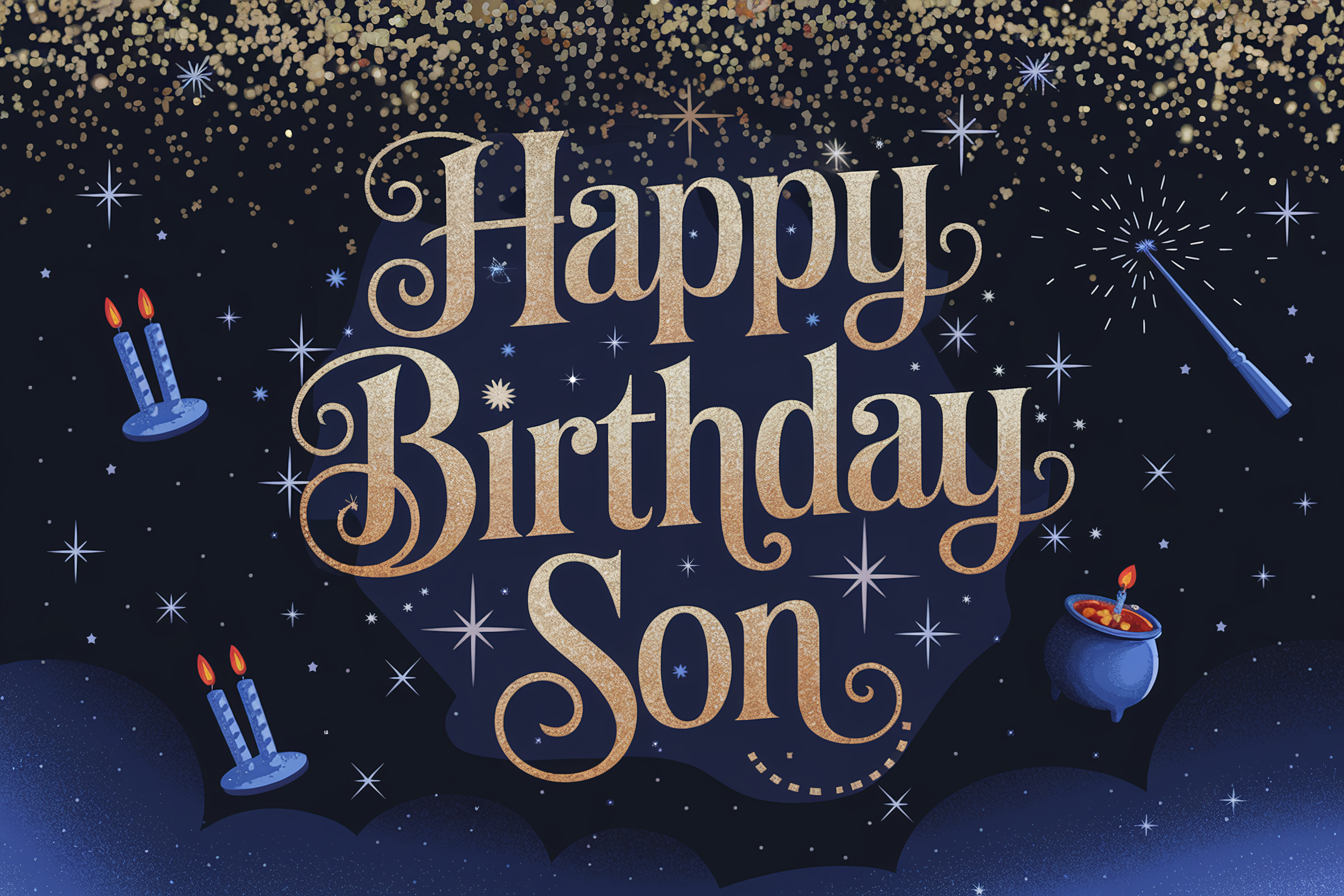 Magical Happy Birthday Son Card