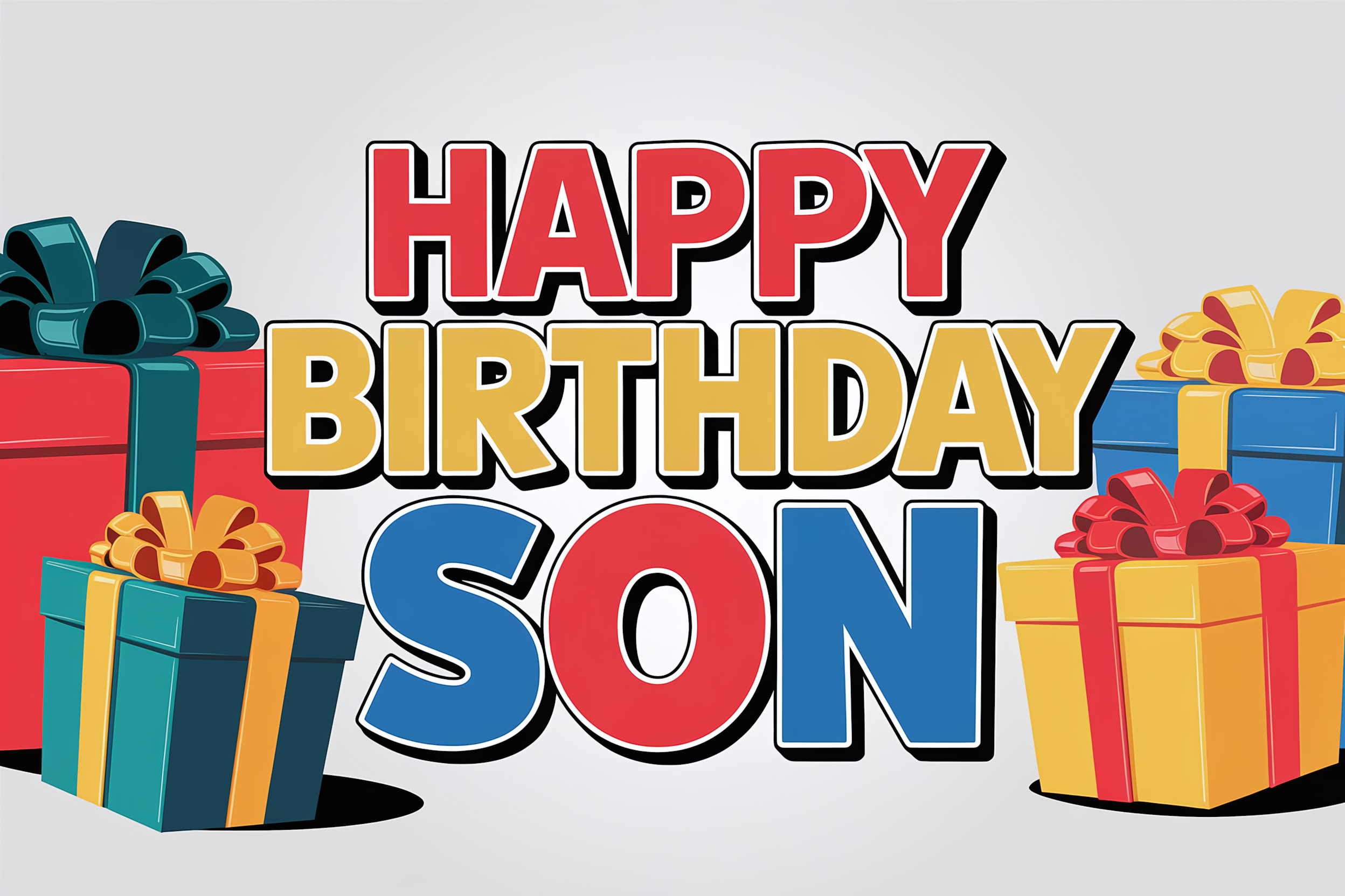 Happy Birthday Son Greeting Card Design
