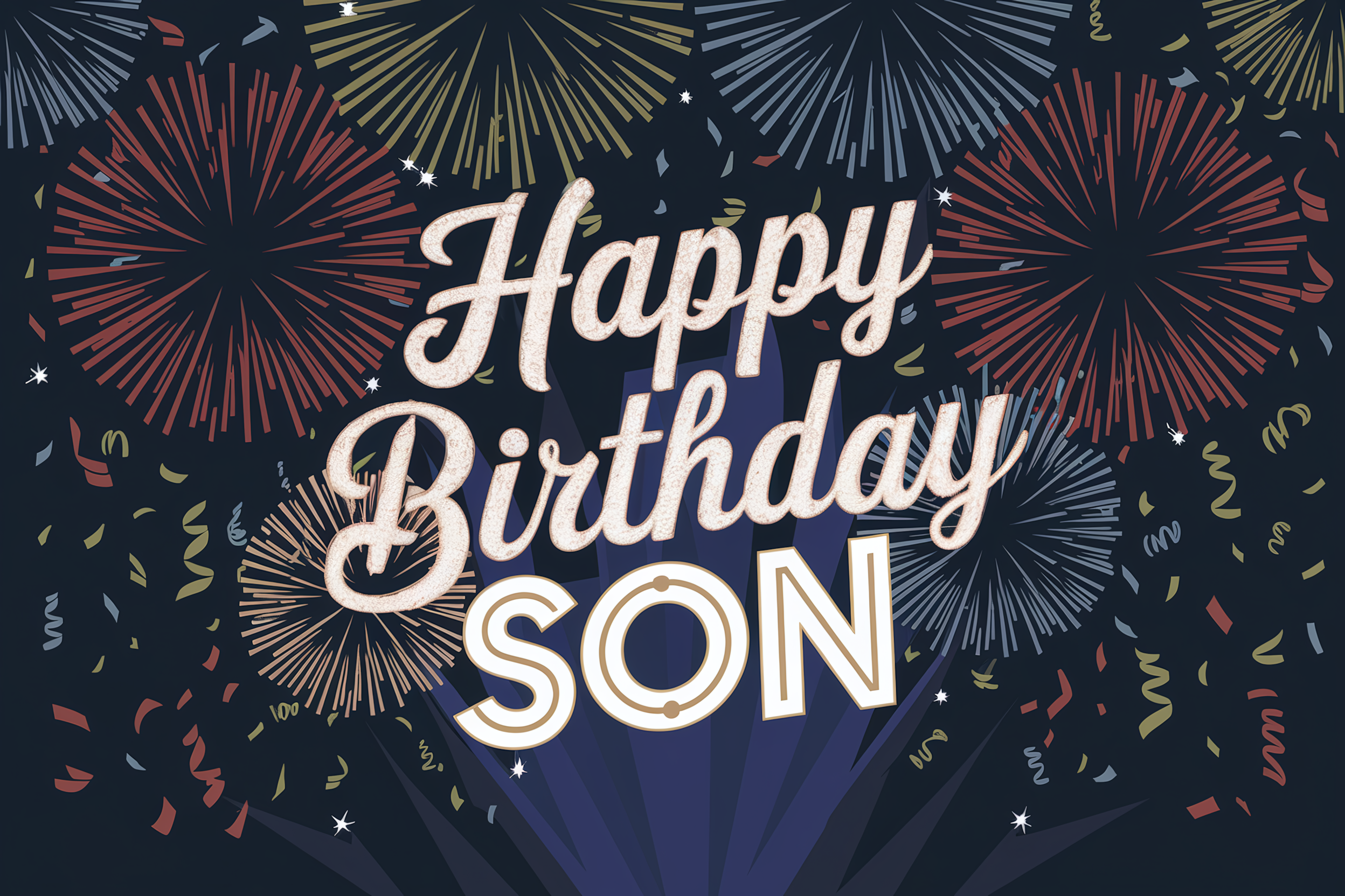 Happy Birthday Son with Fireworks