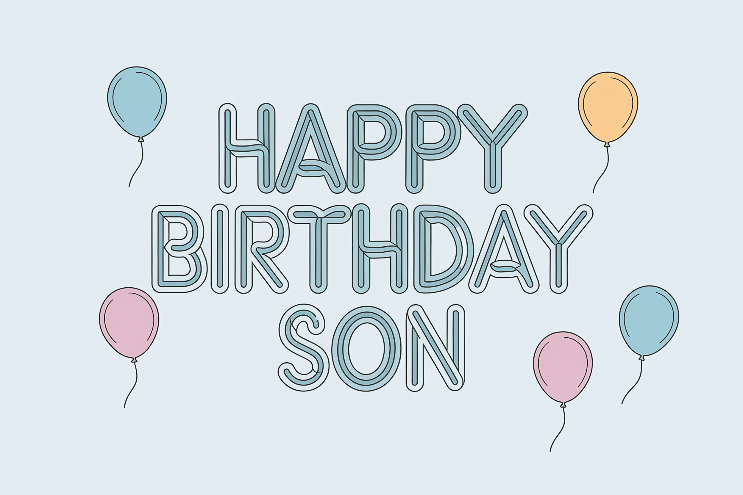 Minimalist Happy Birthday Son Card