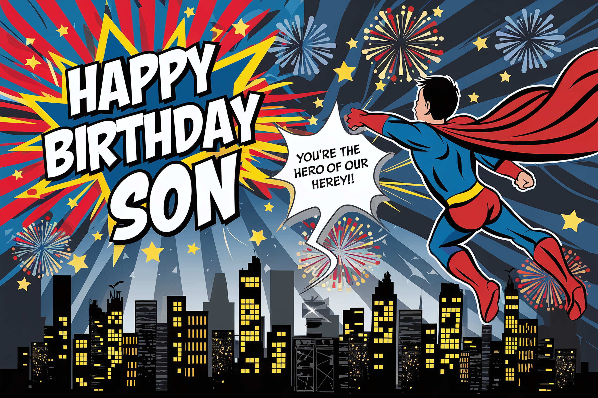 Superhero Birthday Card for Son