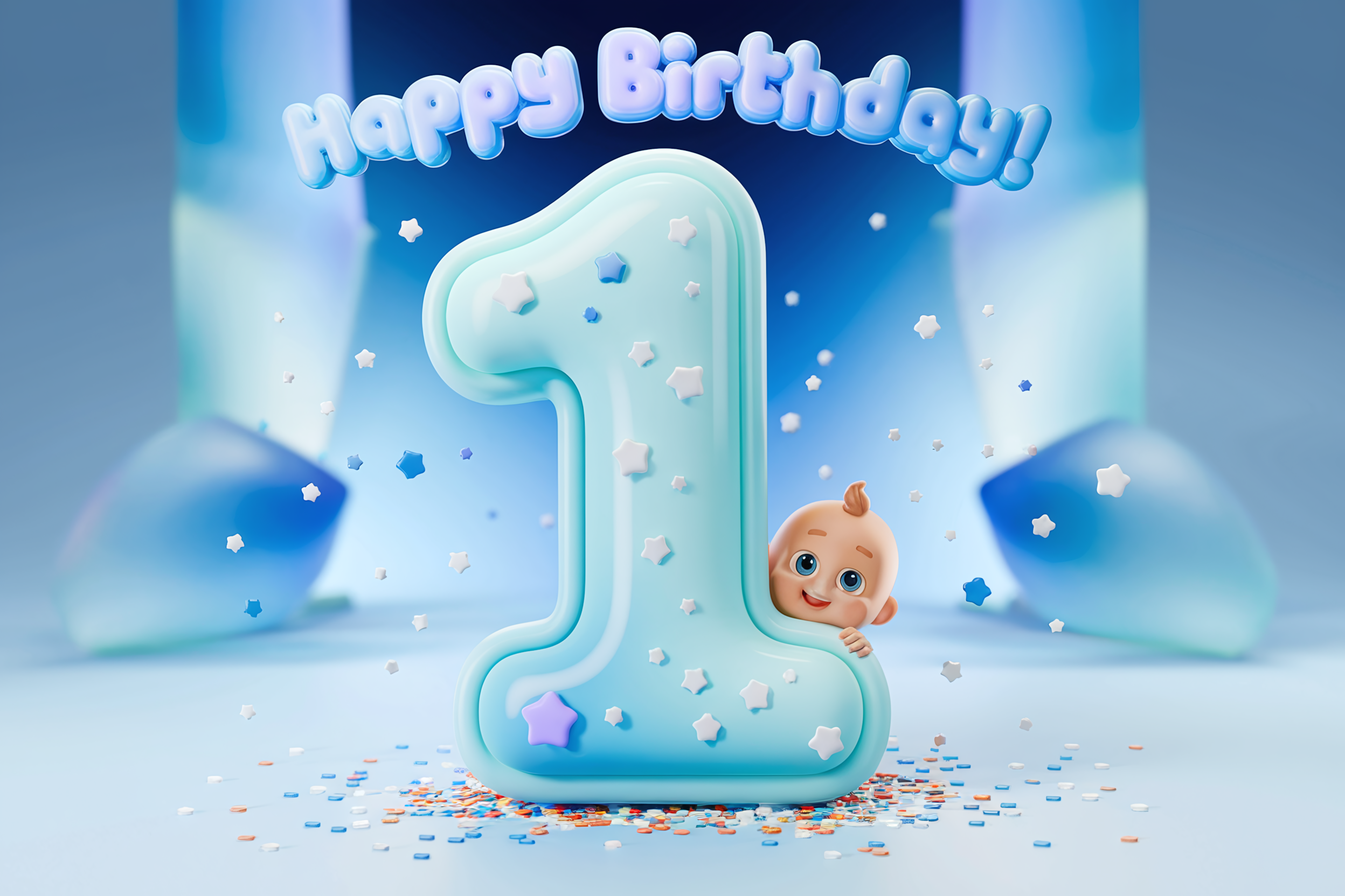 First Birthday Girl On Rocking Horse