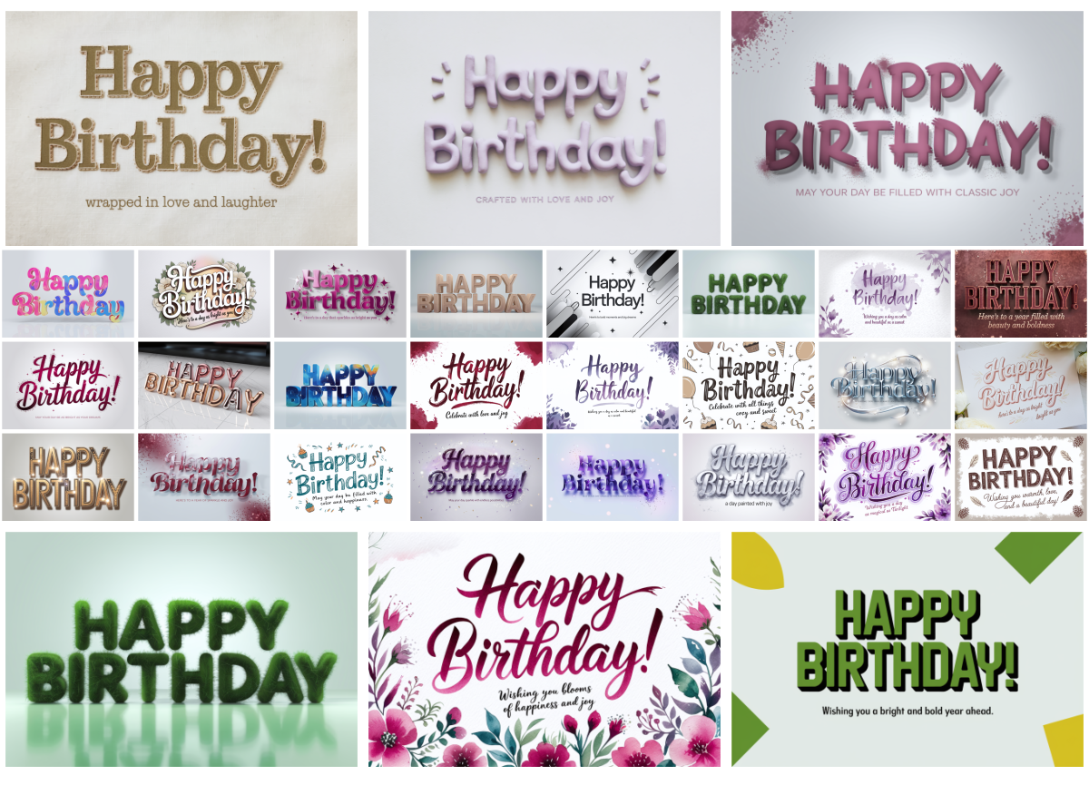 Celebrate with 30 Free & Festive Happy Birthday Text Designs!