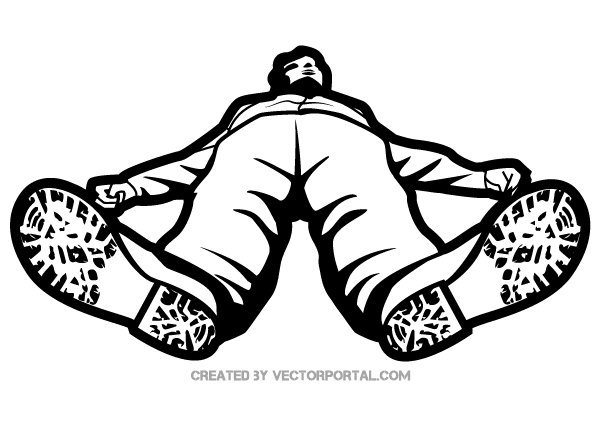 Man Lying on the Floor, Vector Image