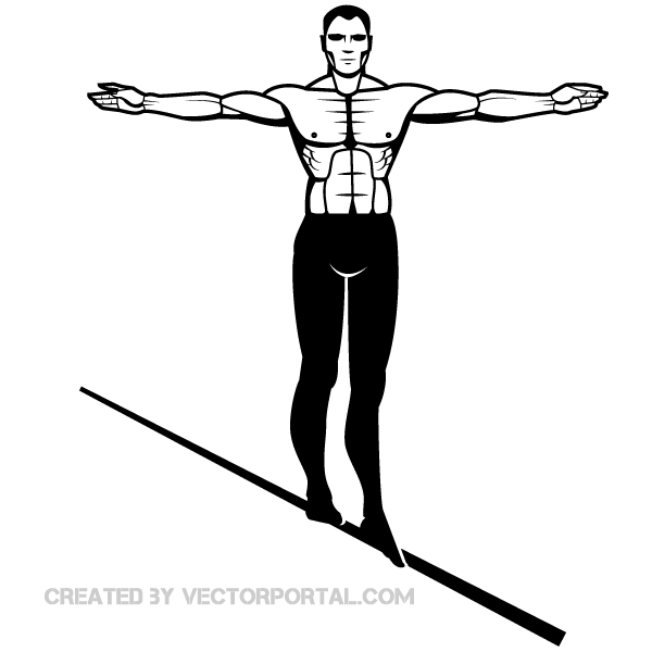 Man on Wire Vector Image