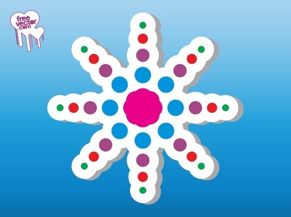 Abstract Sticker Design Free Vector