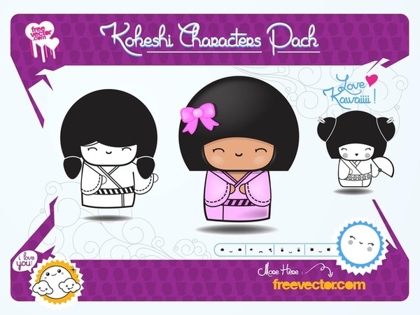 Adorable Dolls Free Vector