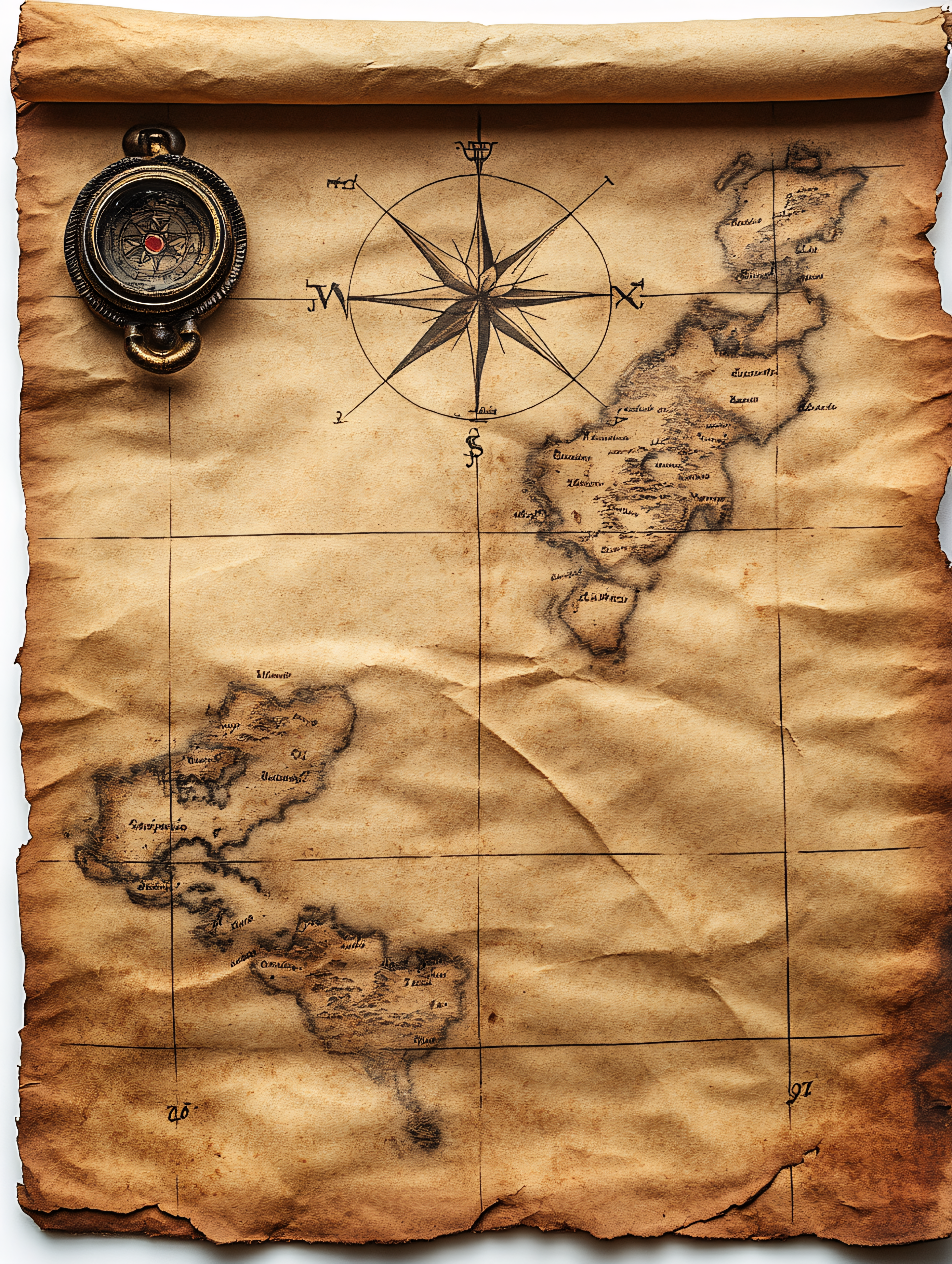 Antique Map And Compass