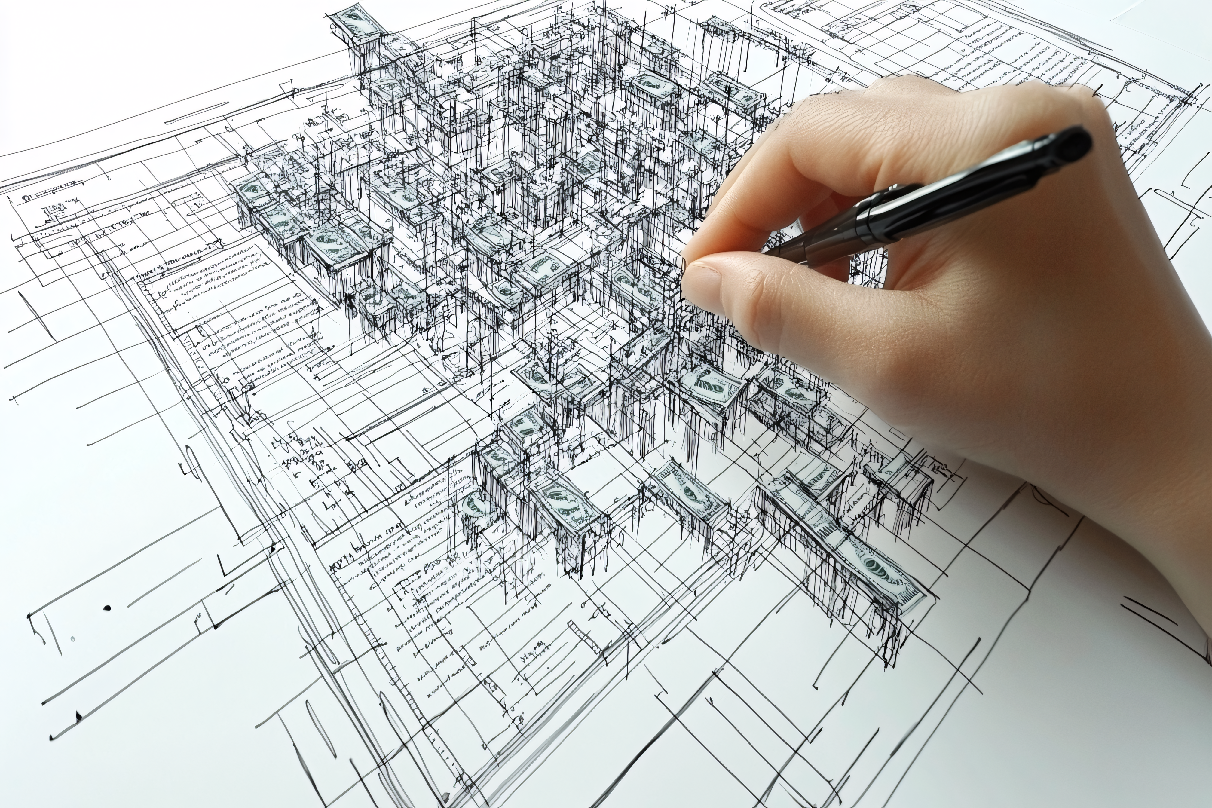 Architectural Drawing with Money