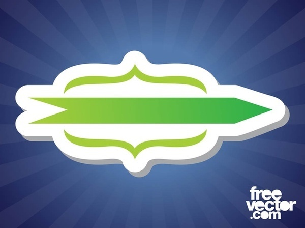 Arrow Sticker Design Free Vector