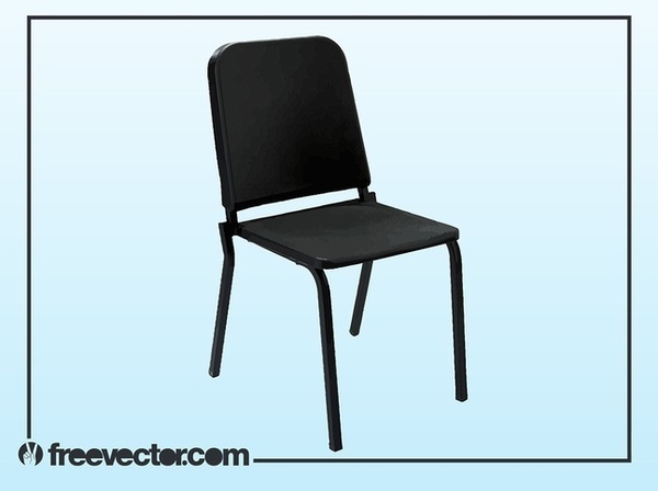 Black Plastic Chair Free Vector