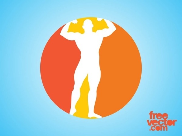 Bodybuilder Icon Free Vector