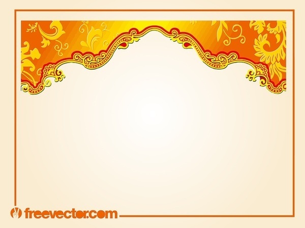 Border with Floral Scrolls Free Vector