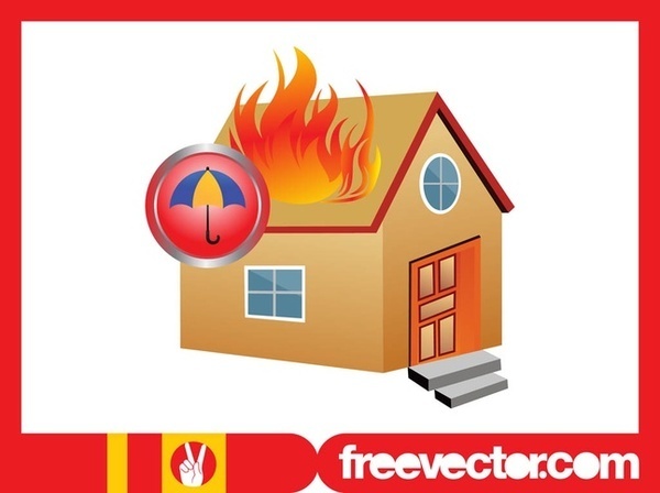 Burning House Free Vector