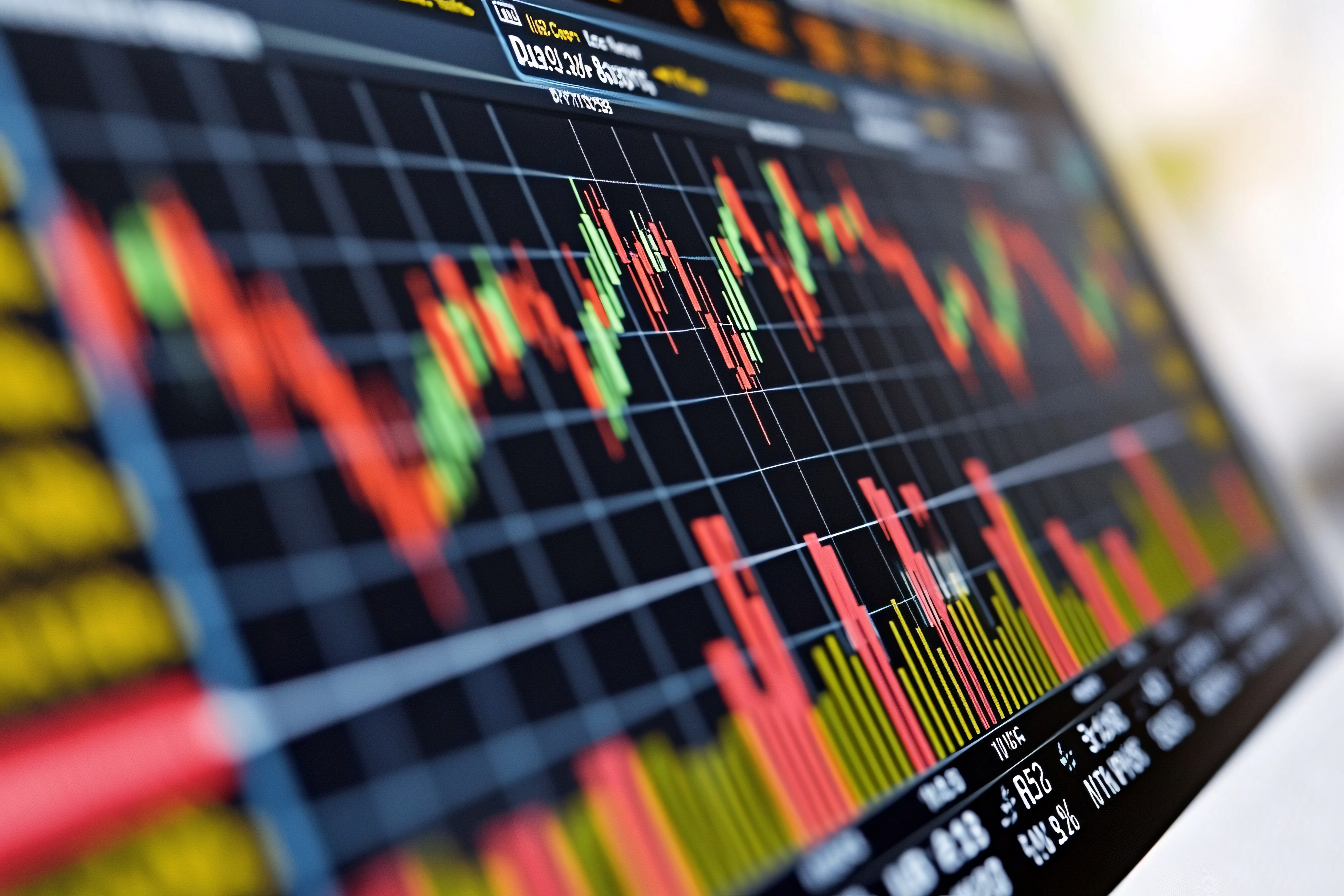 Candlestick Chart Showing Stock Market Data