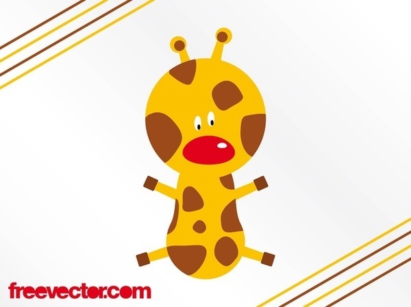 Cartoon Giraffe Layout Free Vector