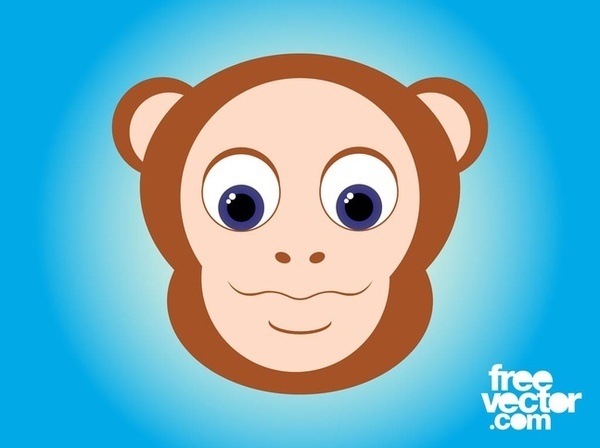 Cartoon Monkey Head Free Vector