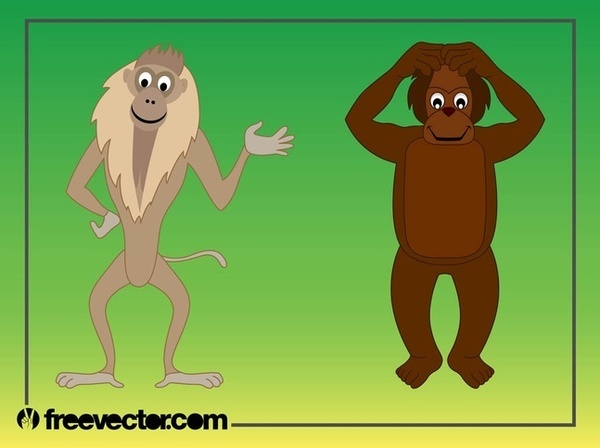 Cartoon Monkeys Free Vector