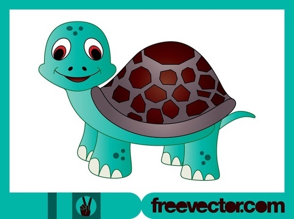 Cartoon Turtle Character Free Vector