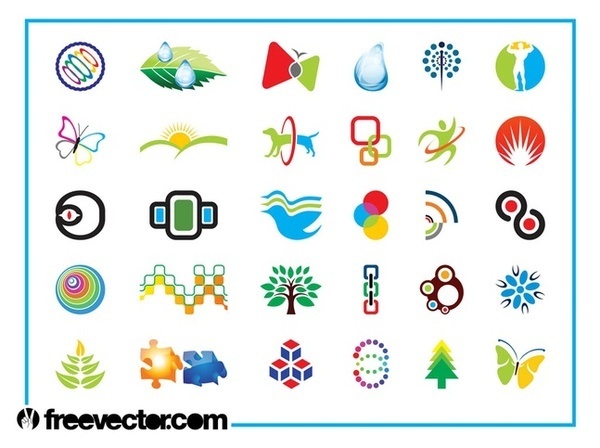 Colorful Logo Template Set Free Vector