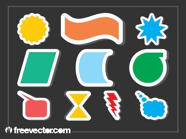 Colorful Stickers Free Vector