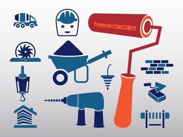 Construction Icons Free Vector