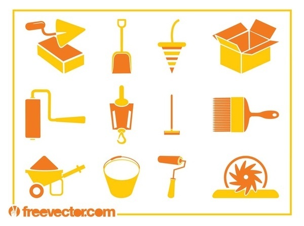 Construction Tools Icons Free Vector