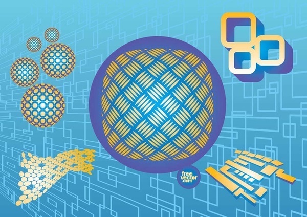 Cyber Shapes Free Vector