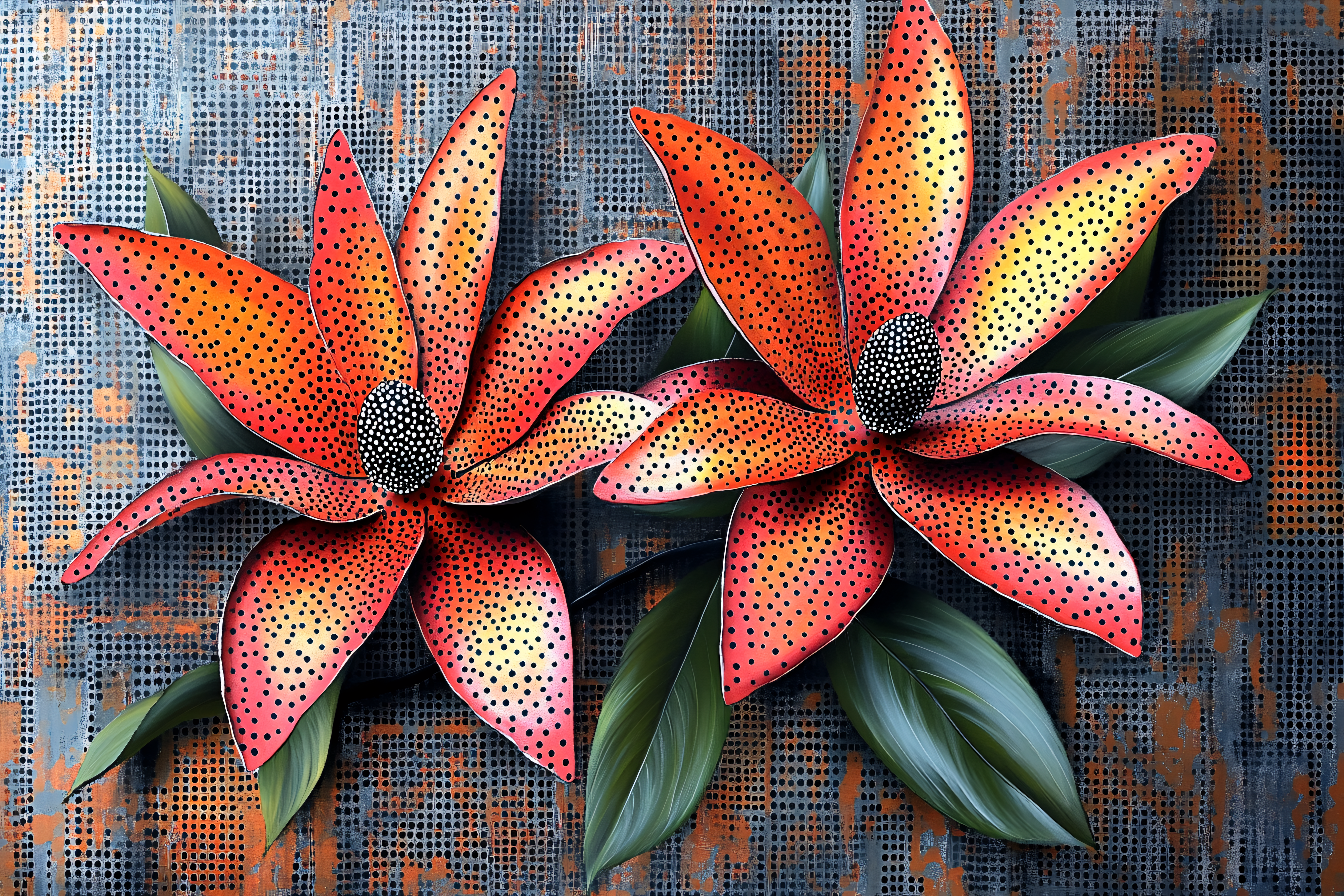 Dotted Orange Flowers