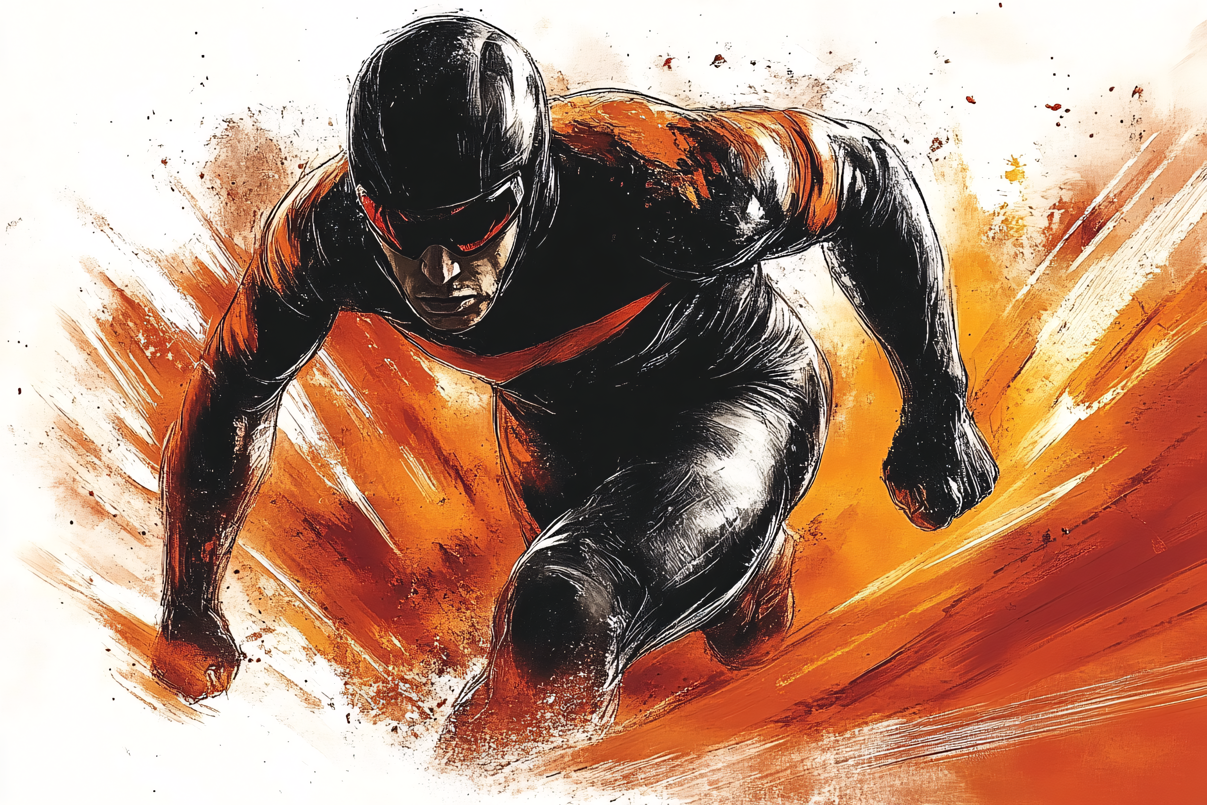 Dynamic Cyclist in Action