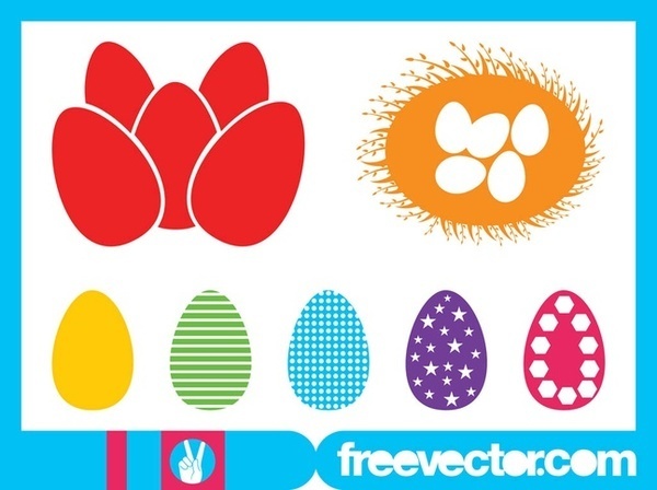 Easter Eggs Silhouettes Free Vector