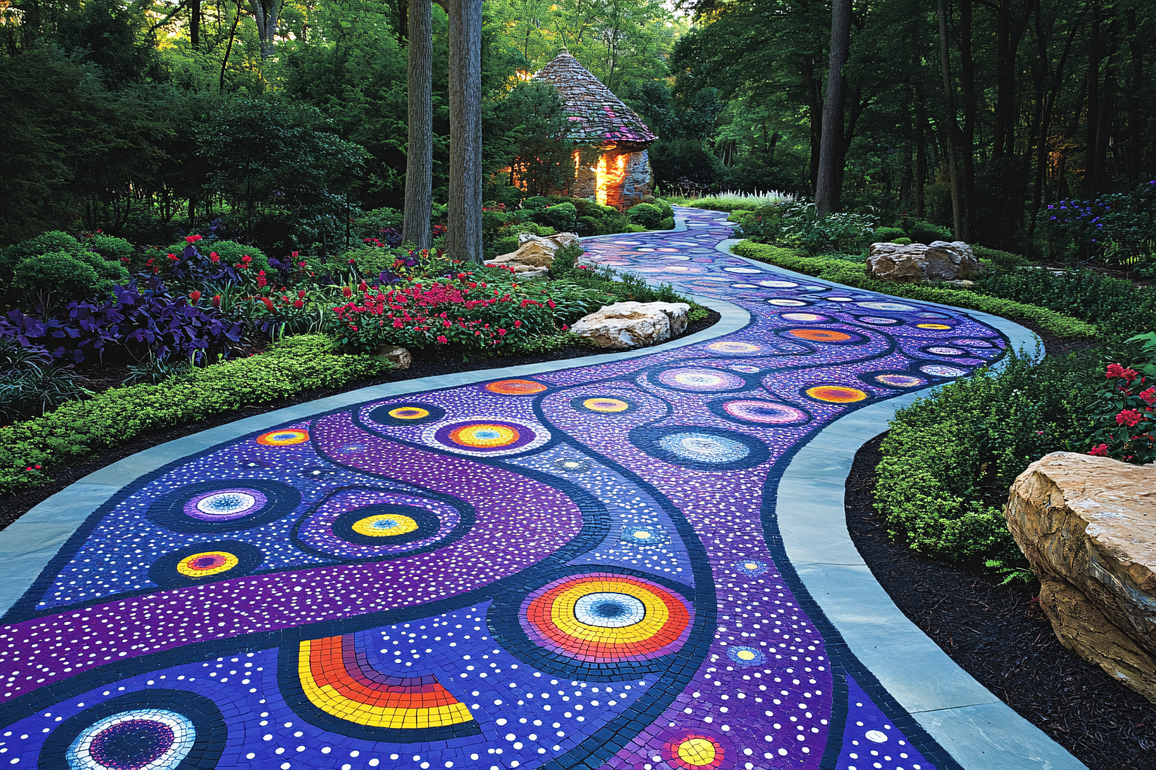 Enchanted Mosaic Garden Path
