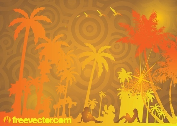 Exotic Beach Free Vector