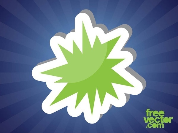 Explosion Sticker Template Free Vector