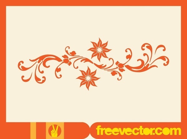 Floral Scroll Element Free Vector