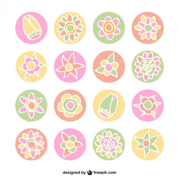 Flower Icons Free Vector