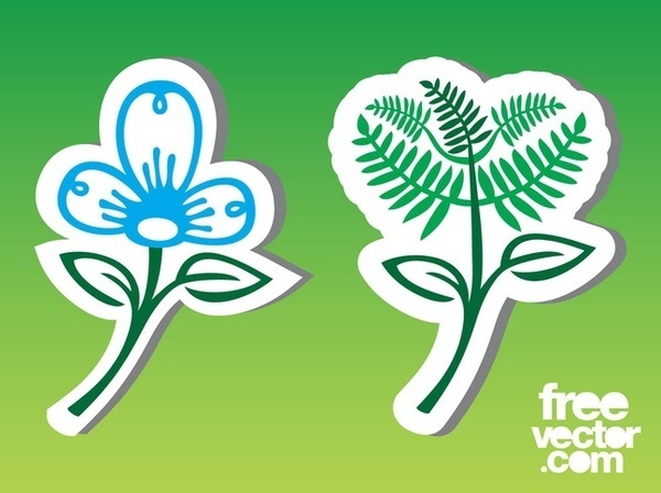 Flower Stickers Free Vector