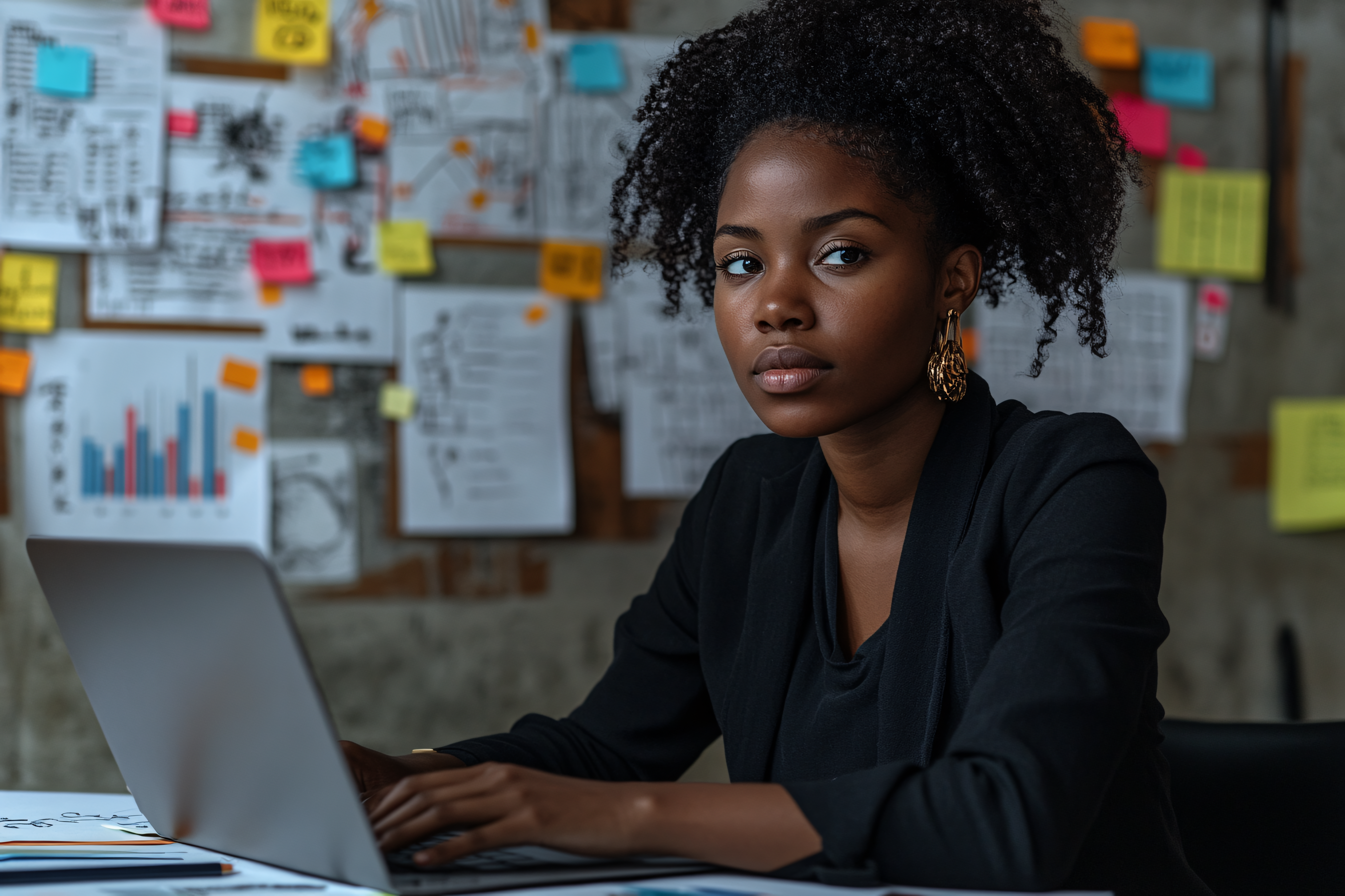 Focused Businesswoman at Work