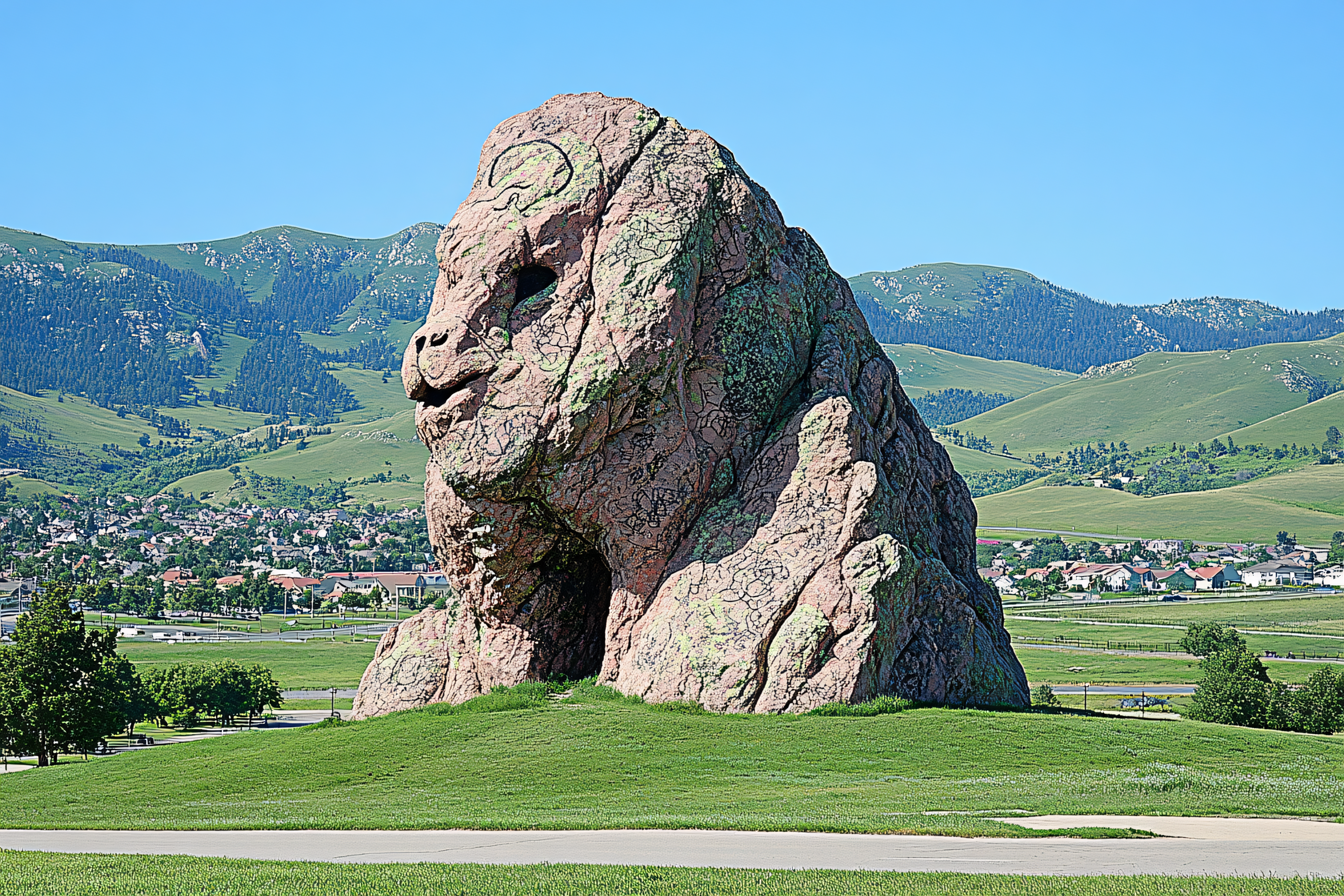 Gorilla Head Rock Formation Landscape