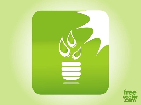 Green Lighting Button Free Vector