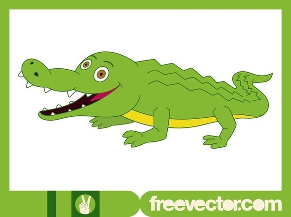 Happy Crocodile Free Vector