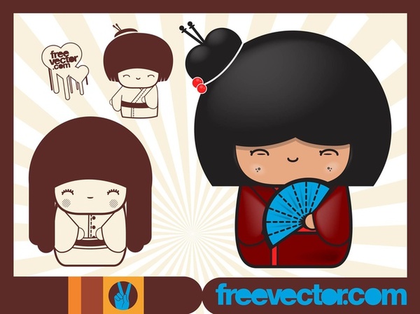 Kawaii Designs Free Vector