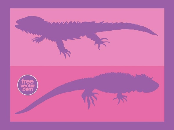 Lizard Silhouettes Free Vector