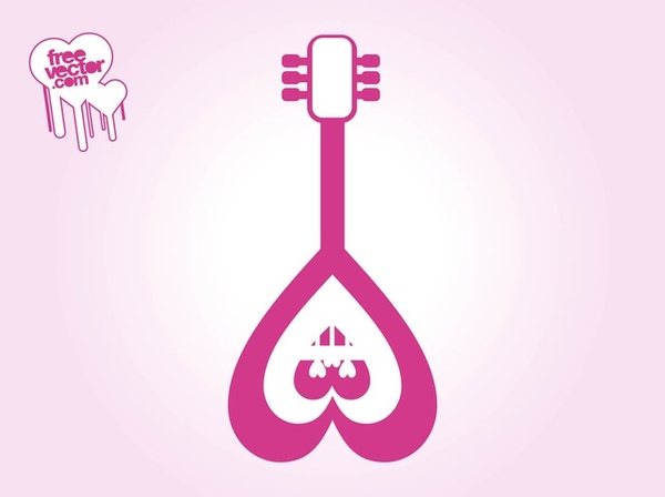 Love Guitar Free Vector