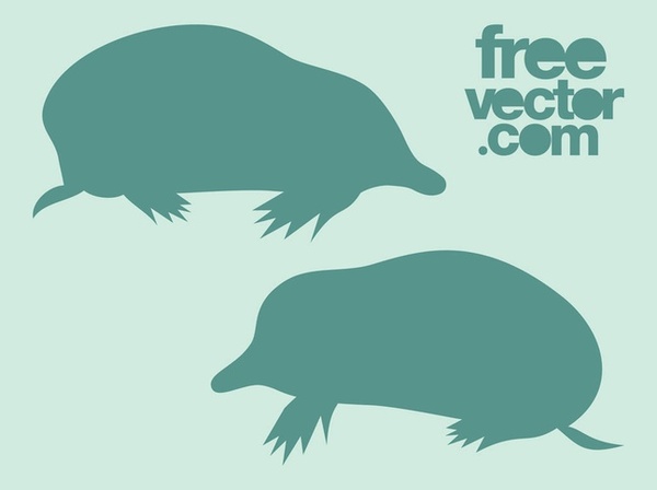 Moles Silhouettes Free Vector