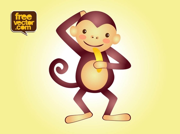 Monkey Character Free Vector