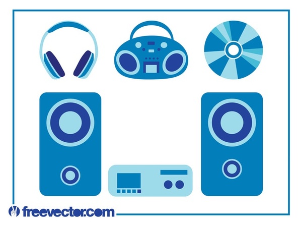 Music Devices Set Free Vector