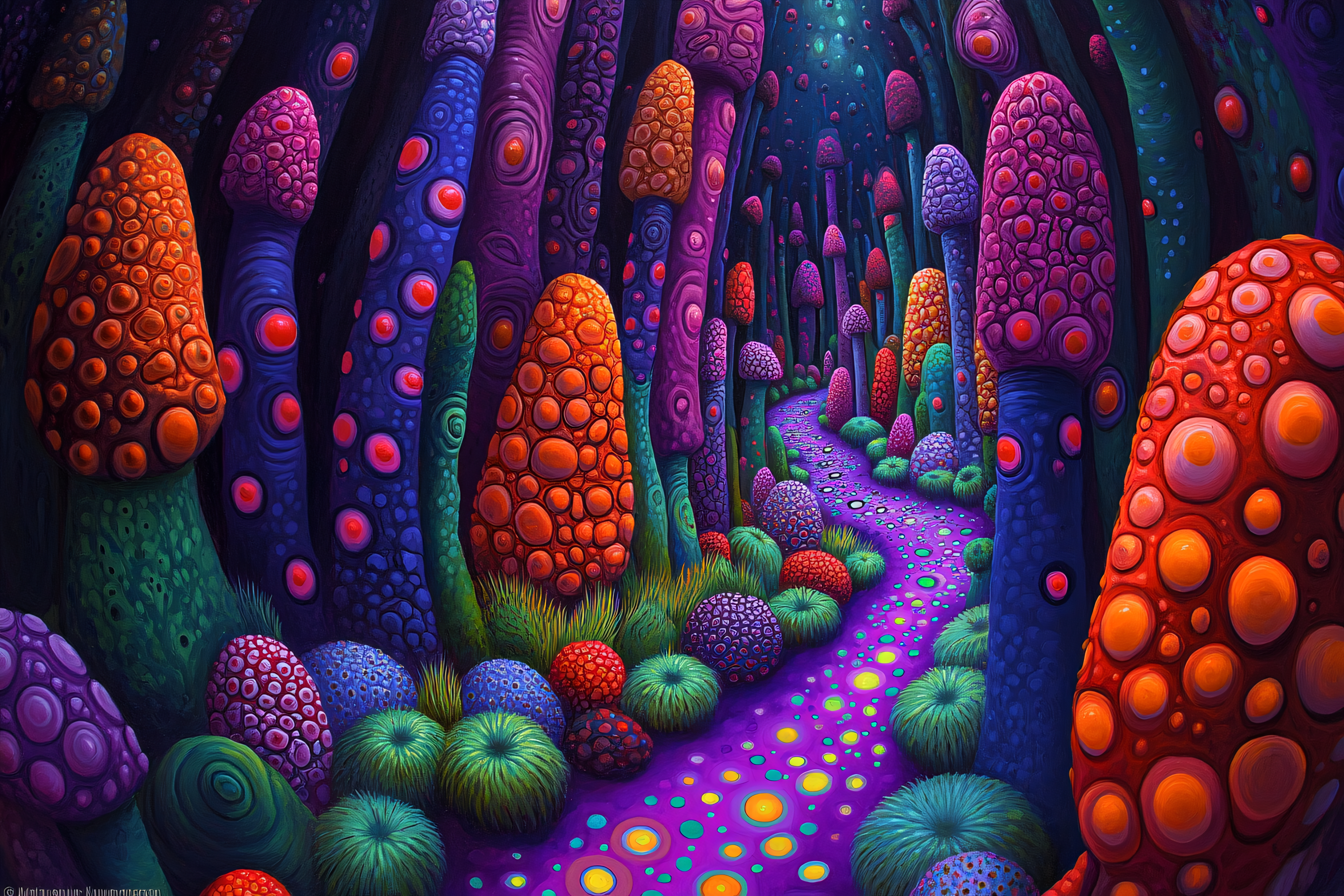 Mystical Mushroom Forest Path